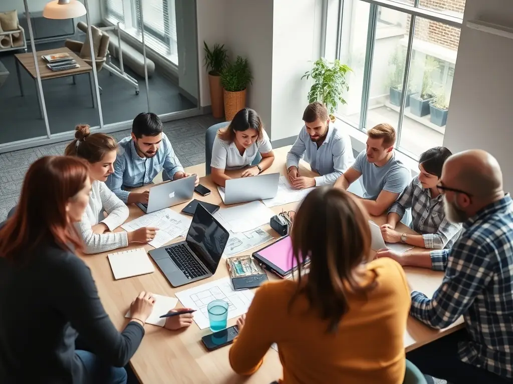An image depicting a team of web developers collaborating on a project, showcasing WBS Solutions' expertise in creating modern and responsive websites.